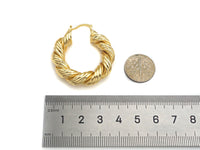 Gold Twisted Hoop Earrings, Sku#J295