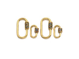 Colorful CZ Micro Pave Oval Shape Clasp, Gold Plated U Shape Clasp, Pave Lock, Carabiner clasp, 17x29mm/12x19mm, sku#K83