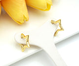 18K Gold Five Point Star Huggie Earring, Earring Hook, Earring Component,21x20mm, Sku#LD61