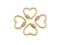Gold/Black/Rose Gold CZ Micro pave Heart Clasp, Heart Screw clasp, Heart shape clasp,Gold Carabiner Clasp, 21mm, sku#H199
