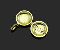 CZ Micro Pave Mom On Open-Up Round Box Shape Pendant, 22x23mm,Sku#F1405C
