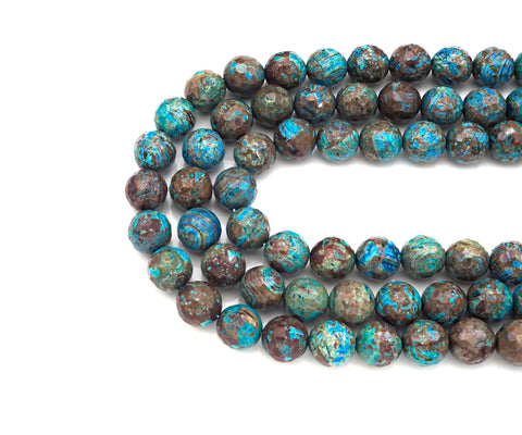 Natural Quality Blue Oak Jasper Round Faceted Beads,6mm/8mm/10mm/12mm/14mm Jasper, 15.5'' Full Strand, Sku#U1140