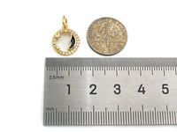CZ Enamel Moon Coin charm, sku#L324