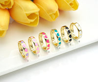 Colorful Enamel Heart Adjustable Ring, Sku#X205