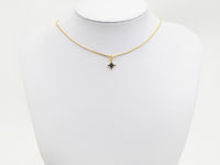 CZ Pave Gold Black CZ On North Star Shape Pendant, Star Charm, Star Pave Pendant, Gold plated, 10x12mm, Sku#Z1152