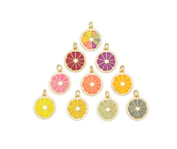 Enamel Colorful Lemon Slice Shape Pendant, sku#F1444