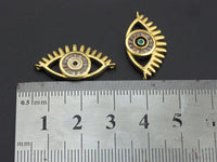 Enamel Colorful Evil Eye With Eyelash Pendant,CZ Micro Pave Oil Drop pendant,Enamel pendant,Enamel Jewelry,14x26mm,sku#Z676