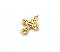 Black CZ Micro Pave Cross Shape Pendant, 18K Gold Filled Cross Charm, Necklace Bracelet Charm Pendant,19x25mm, Sku#Z1408