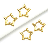 18K Gold Five Point Star Huggie Earring, Earring Hook, Earring Component,21x20mm, Sku#LD61