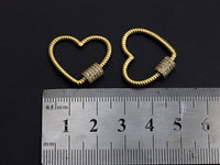 Gold/Black/Rose Gold CZ Micro pave Heart Clasp, Heart Screw clasp, Heart shape clasp,Gold Carabiner Clasp, 21mm, sku#H199
