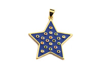 Enamel Colorful Five Star with colorful cz Pendant,CZ Micro Pave Oil Drop pendant,Enamel Jewelry,30x30mm,sku#F972