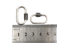 CZ Micro Pave Oval Shape Clasp, Antique Silver Carabiner Clasp, 13x24mm/15x29mm, sku#H165