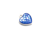 100% Natural Royal Blue Shell Heart Shape Pendant/Charm in Gold/Silver Finish, Blue Shell Charm 10x12mm,SKU#Z312