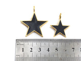 Black White Red Blue Enamel Five Star Pendant with Gold Finish, Enamel Star, Colorful Enamel Star, 15mm/25mm/35mm, sku#FH31