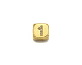 Arabic Number Beads, CZ Pave Dice Large Hole Spacer Beads, Birthday Beads, Initial beads, Number Beads, 8.5mm,sku#Z721/722