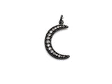 CZ Micro Pave Half Moon Pendant, Cubic Zirconia Pave Pendant/Charm, Necklace Pave Pendant, 14x23mm, sku#Z828
