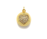 CZ Micro Pave 3D Round Ball Pendant/Charm,Evil Eye Heart Star Moon CZ Ball Charm, Necklace Bracelet Charm Pendant,14x17mm, Sku#LK200