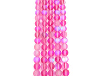 Matte HOT PINK Spectrolite Aura Quartz Beads,  Matte Round 6