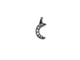 CZ Micro Pave Cresent Moon Pendant/Charm, Clear Cubic Zirconia Pave Charm, Silver/Gold/Rose Gold/Black Plated, 10x13mm, sku#Z778
