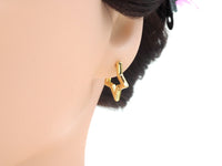 18K Gold Five Point Star Huggie Earring, Earring Hook, Earring Component,21x20mm, Sku#LD61