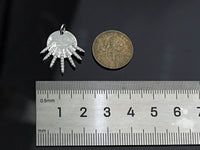 CZ Micro Pave Be the Light Spike Coin Pendant/Charm,sku#L375