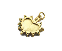 CZ Evil Eye On Heart Shape Charm, 17x19mm,Sku#Z1286