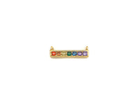 Colorful CZ Micro Pave Rainbow Necklace Bar Pendant, Cubic Zirconia Necklace Connector Link, 6x20mm,sku#Z1021