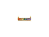 Colorful CZ Micro Pave Rainbow Necklace Bar Pendant, Cubic Zirconia Necklace Connector Link, 6x20mm,sku#Z1021