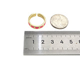 Colorful Enamel Heart Adjustable Ring, Sku#X205