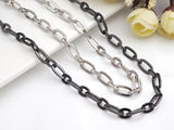 7x13mm Chain by Yard - Oval Link Chain for Necklace, Paper Clip Chain for Necklace Bracelet Anklet, sku# E516