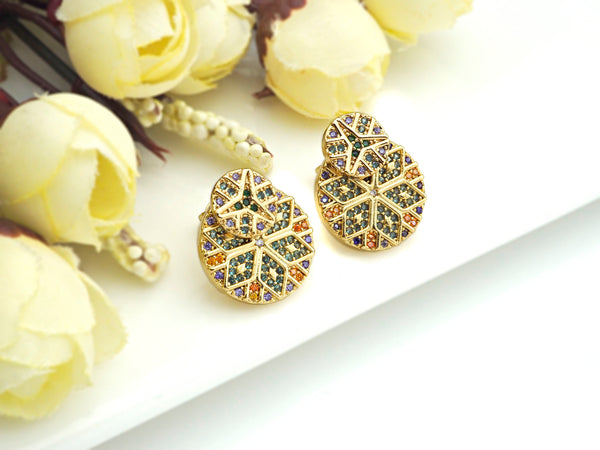CZ Star Stud Earring, Sku#J232