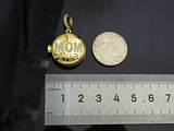 CZ Micro Pave Mom On Open-Up Round Box Shape Pendant, 22x23mm,Sku#F1405C