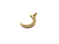 CZ Micro Pave Half Moon Pendant, Cubic Zirconia Pave Pendant/Charm, Necklace Pave Pendant, 14x23mm, sku#Z828