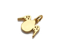 Enamel Teardrop With Angel Wing Shape Cubic Zirconia Charm, Necklace Bracelet Eearring Charm in Gold/Silver,14x11mm,sku#L325