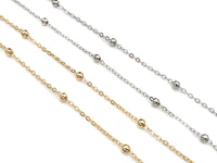 2x4mm High Quality Satellite Chain, Gold Filled Beaded Chain, Satellite Chain By the Yard, Bead chain, Gold Rosary Chain, sku#M358 Bestbeads&Beyond