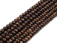 Natural Brown Tibetan Agate Rondelle Smooth Beads, Brown Dzi Rondelle Beads, Tibetan Dzi Beads, 8x12mm/10x14mm, 15..5'' Full Srand,Sku#U1048