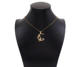 CZ Micro Pave Double Cresent Moon With Star Shape Pendan,Big CZ Dainty Gold Charm, Necklace Bracelet Charm Pendant,26x28mm, Sku#F1385