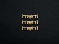 CZ Micro Pave Mom Alphabet With Heart Pendant/Charm,Cubic Zirconia Paved Charm, Necklace Bracelet Charm Pendant, 8x28mm,sku#F1132