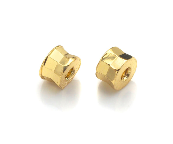 2pc/10pcs 18K Gold High Polished Drum Space Bead, Cylinder Beads, Men's Jewelry Findings, Bracelet Beads,3x5mm, sku#Y319