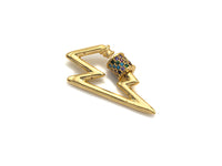 Colorful CZ Micro Pave Lighting Shape Clasp, Gold Plated Lighting Shape Clasp, Pave Lock, Carabiner Clasp, 15x28mm, sku#K84