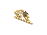 Colorful CZ Micro Pave Lighting Shape Clasp, Gold Plated Lighting Shape Clasp, Pave Lock, Carabiner Clasp, 15x28mm, sku#K84