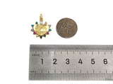 CZ Evil Eye On Heart Shape Charm, 17x19mm,Sku#Z1286