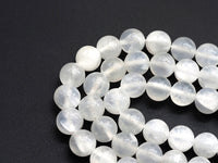 Natural Gypsum Selenite Beads, Round Smooth 6mm/8mm/10mm Sel