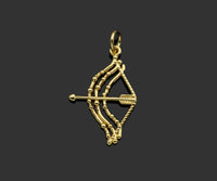 Gold Filled Bow and Arrow Shape Pendant,18K Gold Filled Charm, Necklace Bracelet Charm Pendant, 28x19mm,Sku#Z1371