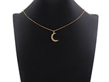 CZ Micro Pave Half Moon Pendant, Cubic Zirconia Pave Pendant/Charm, Necklace Pave Pendant, 14x23mm, sku#Z828