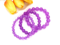 Quality Pink/Lilac/Purple/Orange/Yellow/Lime/Blue Stretchy Bracelet, 8mm/10mm/12mm Elastic Fit Round Faceted, 7.5'' Bracelet,Sku#EF56