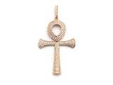 CZ Micro Pave Ankh Cross Pendant,Cubic Zirconia Paved Charm, Necklace Bracelet Charm Pendant, 33x52mm,sku#F695