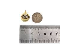 CZ Micro Pave 3D Round Ball Pendant/Charm,Evil Eye Heart Star Moon CZ Ball Charm, Necklace Bracelet Charm Pendant,14x17mm, Sku#LK200