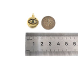 CZ Micro Pave 3D Round Ball Pendant/Charm,Evil Eye Heart Star Moon CZ Ball Charm, Necklace Bracelet Charm Pendant,14x17mm, Sku#LK200
