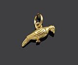 18K Dainty Gold Bird Shape Pendant/Charm, Cute Bird Charm, Necklace Bracelet Charm Pendant,6x13mm, Sku#Y399